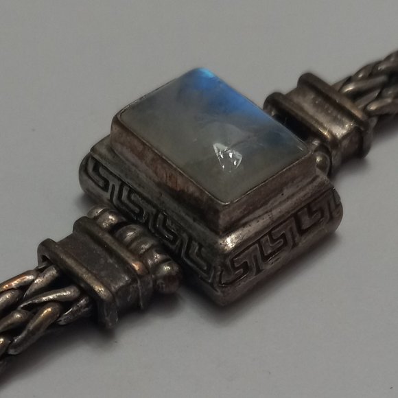 Bohemian Style Sterling Silver Moonstone Bracelet - Picture 9 of 10